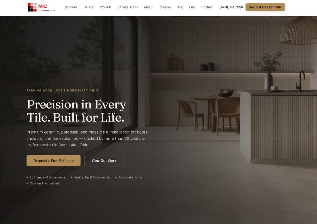 MC Tile & Granite Website — Flieseninstallation in Avon Lake, Ohio