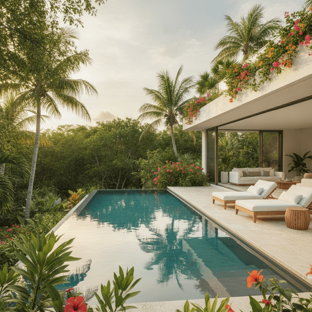 Tropical vacation rental villa with private pool and jungle view in the Riviera Maya